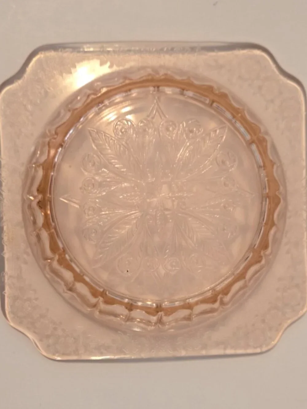 Vintage Jeannette Adam Pattern Pink Depression Glass Butter Dish NO Lid 6